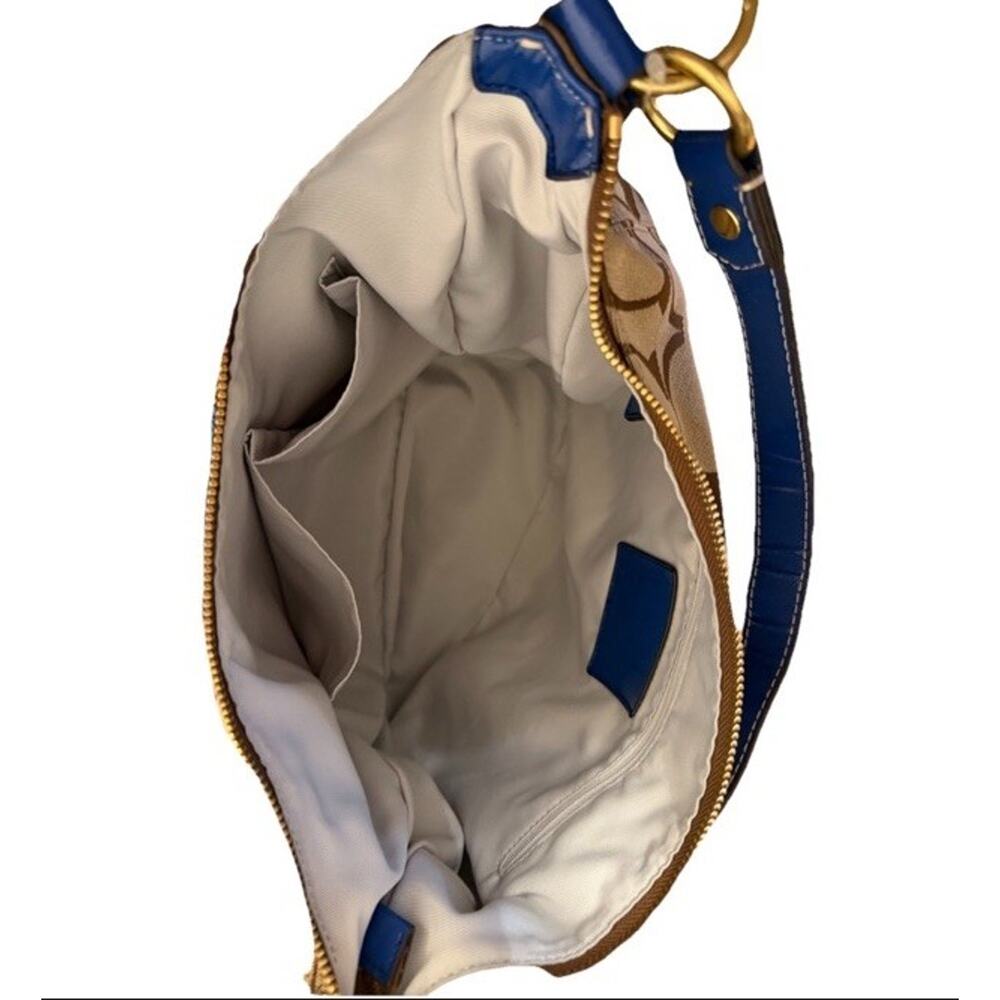NWT Coach Y2K Signature Stripe Hobo Bag Wallet SET Khaki & Blue Jacquard 3254-1 - Picture 9 of 16